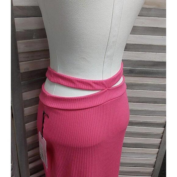 Women's Cross Waist Rib-Knit Midi Skirt | Future Collective | Small - Picture 6 of 9